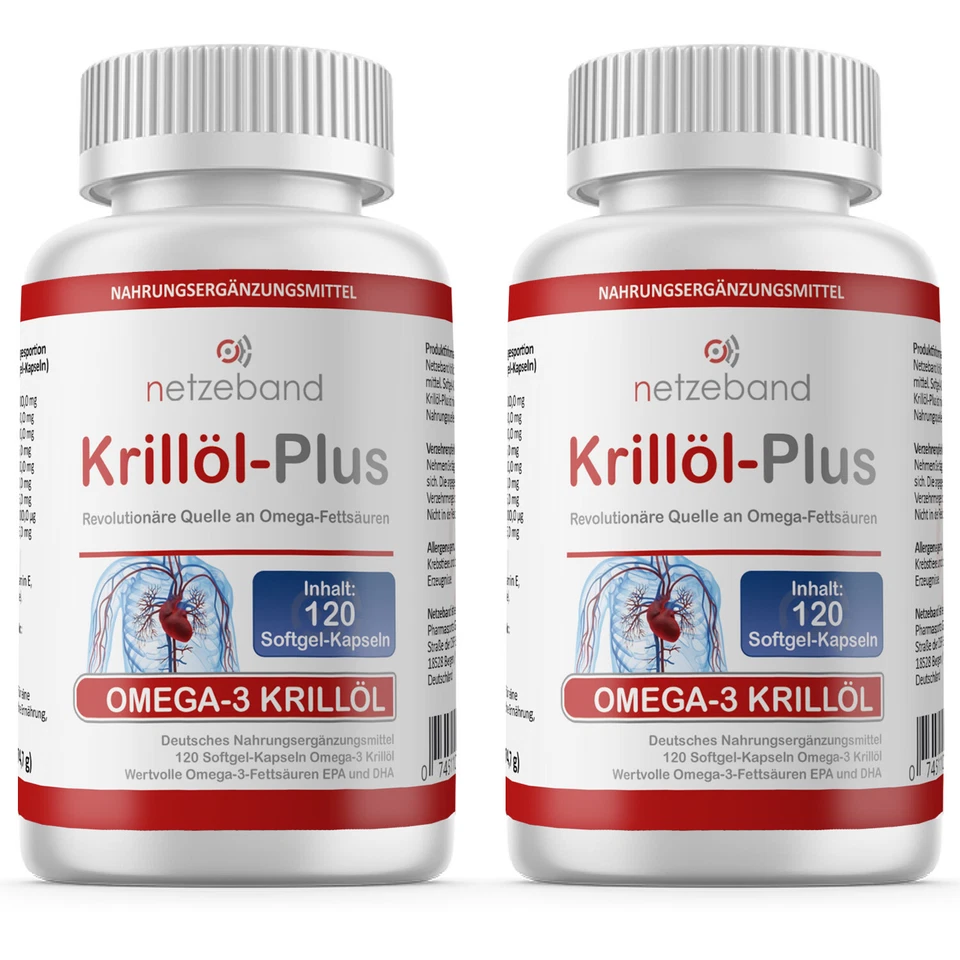 Krill-Öl 500 mg - 240 Kapseln ASTAXANTHIN OMEGA 3 EPA DHA 1500MG 3 Kapseln