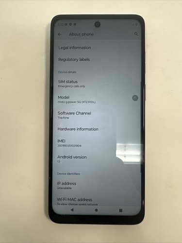 Motorola Moto G Power 5G 128GB Nero XT2311-3 (Sbloccato) - Ottime Condizioni - DV0813