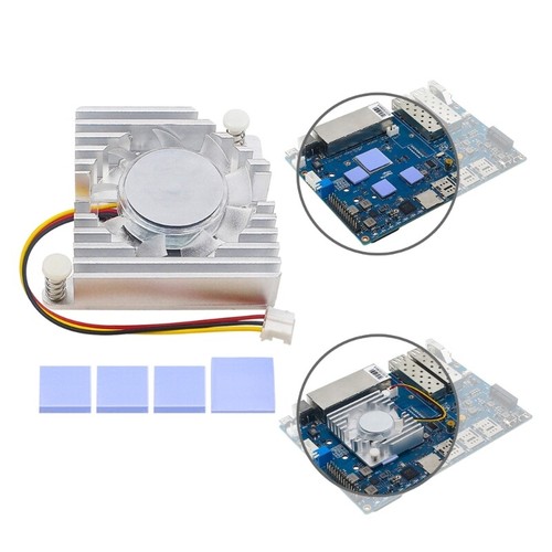 Active Cooling Radiators Aluminum Heatsink for Banana Pi R4 Heatsink Fan - Afbeelding 2 van 8