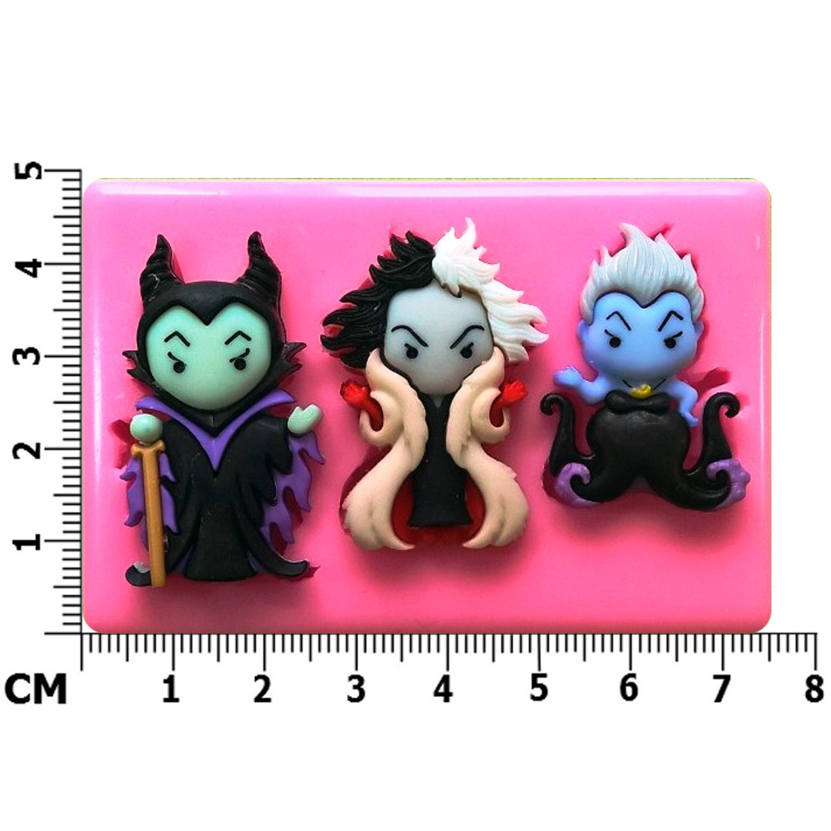 Disney Villains Cruella, Ursula, Maleficent Silicone Mould by Fairie Blessings