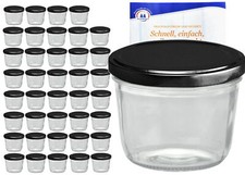 40 Sturzgläser 230ml schwarz Deckel Marmeladenglas Einmachgläser Einweckglas 