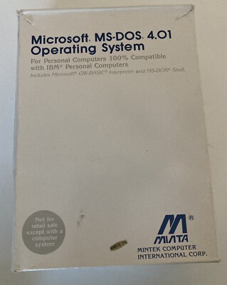 Microsoft MS-DOS Operating System Version 4.01 On 5.25'' Floppy Disks MINTEK CORP