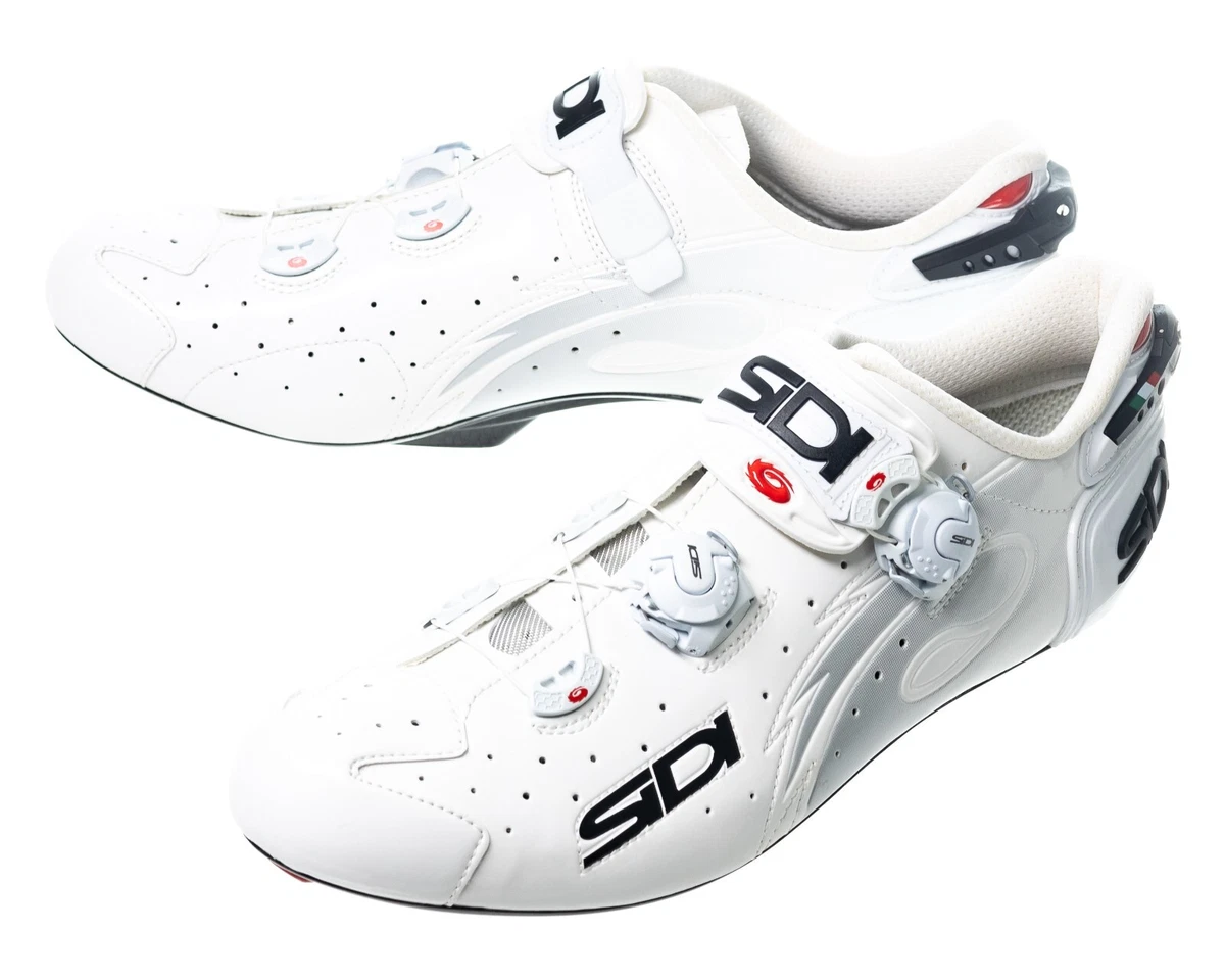 Sidi Wire Carbon Road Bike Shoes EU 46 US Men 11.5 White 4 Bolt