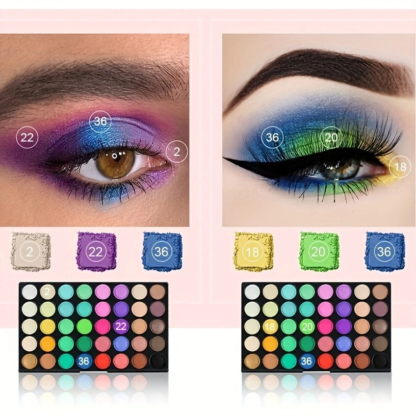 120 color eye shadow with 8 makeup brushes Multi color matte eye shadow plate - Image 3 of 4
