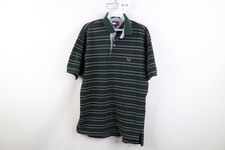 Vintage 90s Y2K Tommy Hilfiger Mens Medium Faded Striped Rugby Polo Shirt Cotton