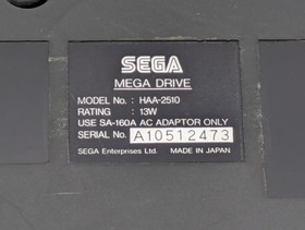 Sega Mega Drive HAA-2510 Console w/ Controller AV Cable AC Adapter Tested Japan