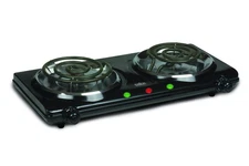 Salton Portable Double Cooktop Electric Countertop Burner Lightweight Durable
