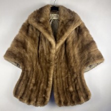 Vintage Oleg Cassini Mink Fur Stole Wrap Auburn Haze Capelet Old Hollywood Glam
