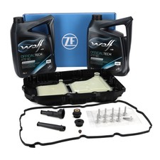 ZF Getriebeölwanne + 10L WOLF ATF 9G Getriebeöl für MERCEDES-BENZ 9G-TRONIC 725 ZF Getriebeölwanne + 10L WOLF ATF 9G Getriebeöl für MERCEDES-BENZ 9G-TRONIC 725