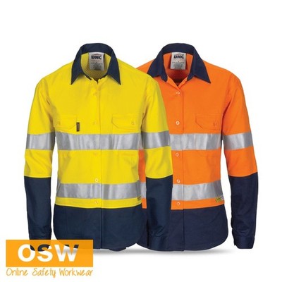 Ladies High Visibility Cool Breeze Cotton Workwear Reflective Tape Vent Design