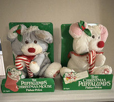 Fisher-Price Puffalumps Christmas Mouse Plush Vintage 1987 1988 MPN 8016 Medium