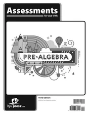 BJU Bob Jones Pre-Algebra Assessments 3rd edition