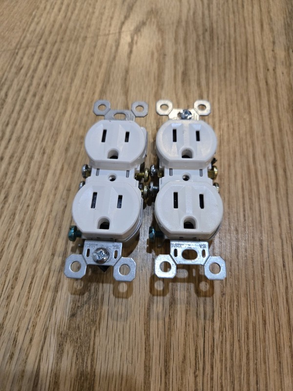 2 X Leviton 5320-WCP, 15 Amp, 125 Volt duplex receptacles