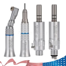 Dental Slow Low Speed Contra Angle Handpiece Straight 2/4Hole Air Motor USA