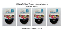 ONE-WRAP® VELCRO Brand Cable Ties: 4 Rolls25 X 13mmx 200mm, 100 Lengths Reusable