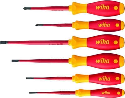 Wiha Schraubendreherset SoftFinish slimFix 6tlg Schraubenziehersatz Elektriker