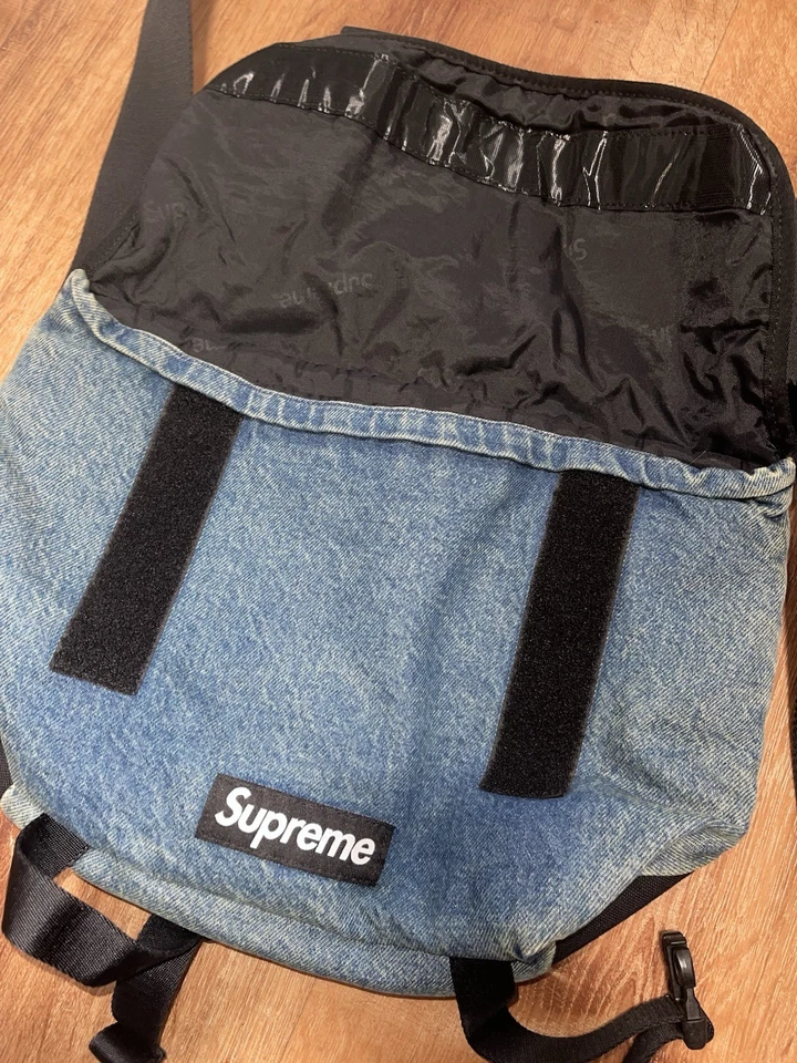 Supreme Messenger Bag SS25 Washed Indigo Denim Shoulder Bag - Image 4 of 4