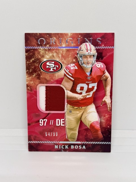 NICK BOSA Rookie 2019 Panini Origins Premium Patch Red /99 49ers RC #RP-18