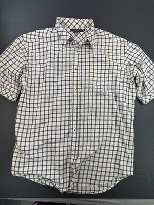 Sean John Button Down Plaid Short Sleeve Collared Casual Dress Shirt Mens 3XL