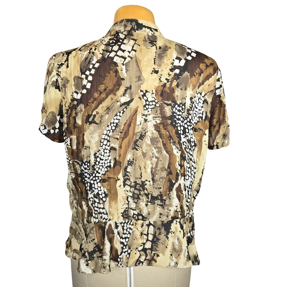 Женский топ Hayley Matthews размер XL на пуговицах с оборками спереди женский струящийся прозрачный повседневный - Изображение 4 из 4