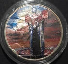 2001 Colorized 1 oz ASE Moses Crossing The Red Sea & Ten Commandments 999 Silver