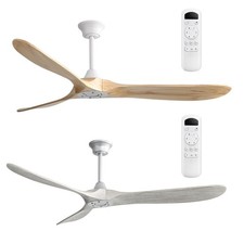 60'' Solid Wood Ceiling Fan W/ Remote Reversible DC Motor for Bedroom Farmhouse