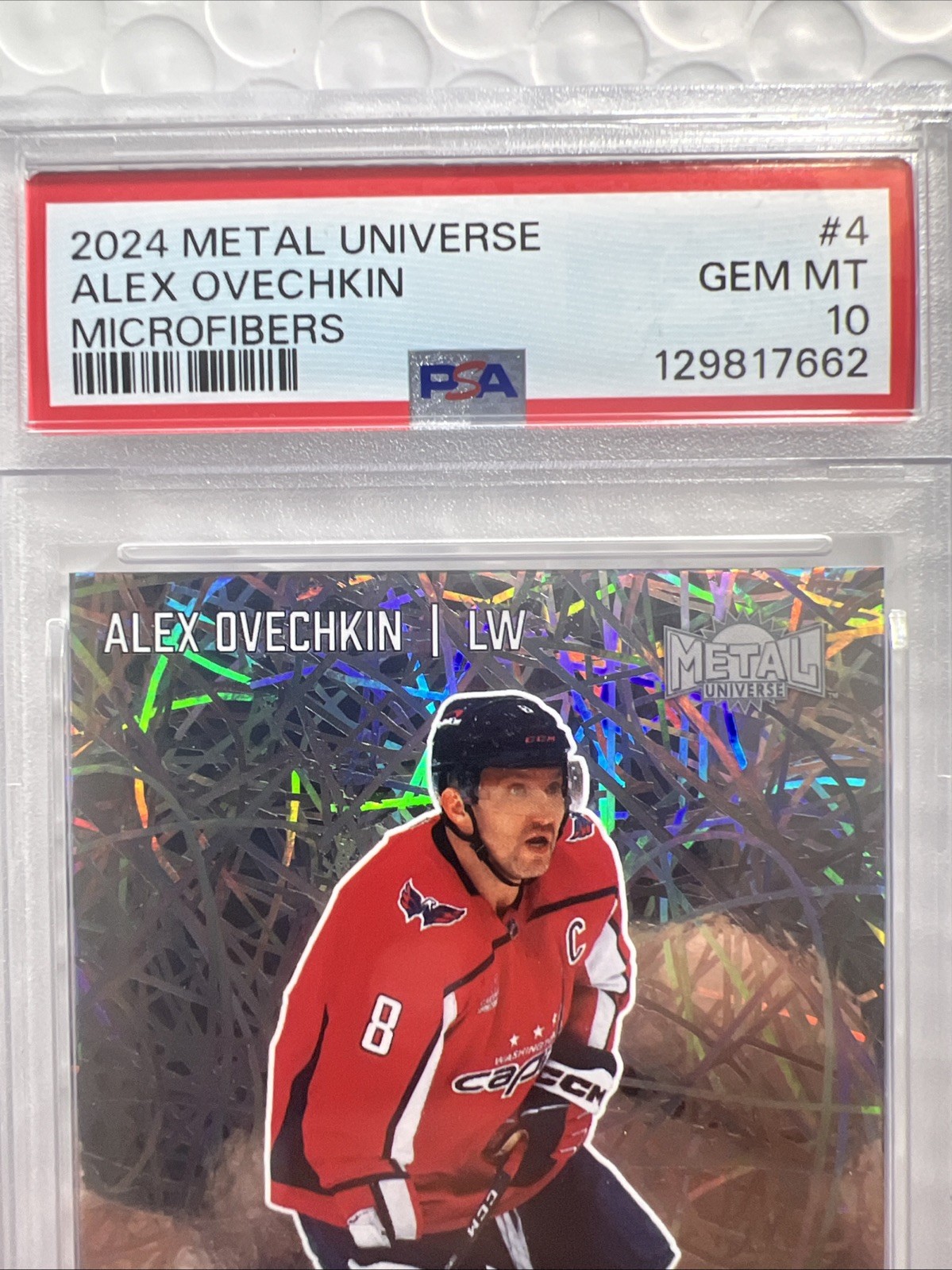 2024 SKYBOX METAL UNIVERSE MICROFIBERS #4 Alex Ovechkin PSA 10 view 3