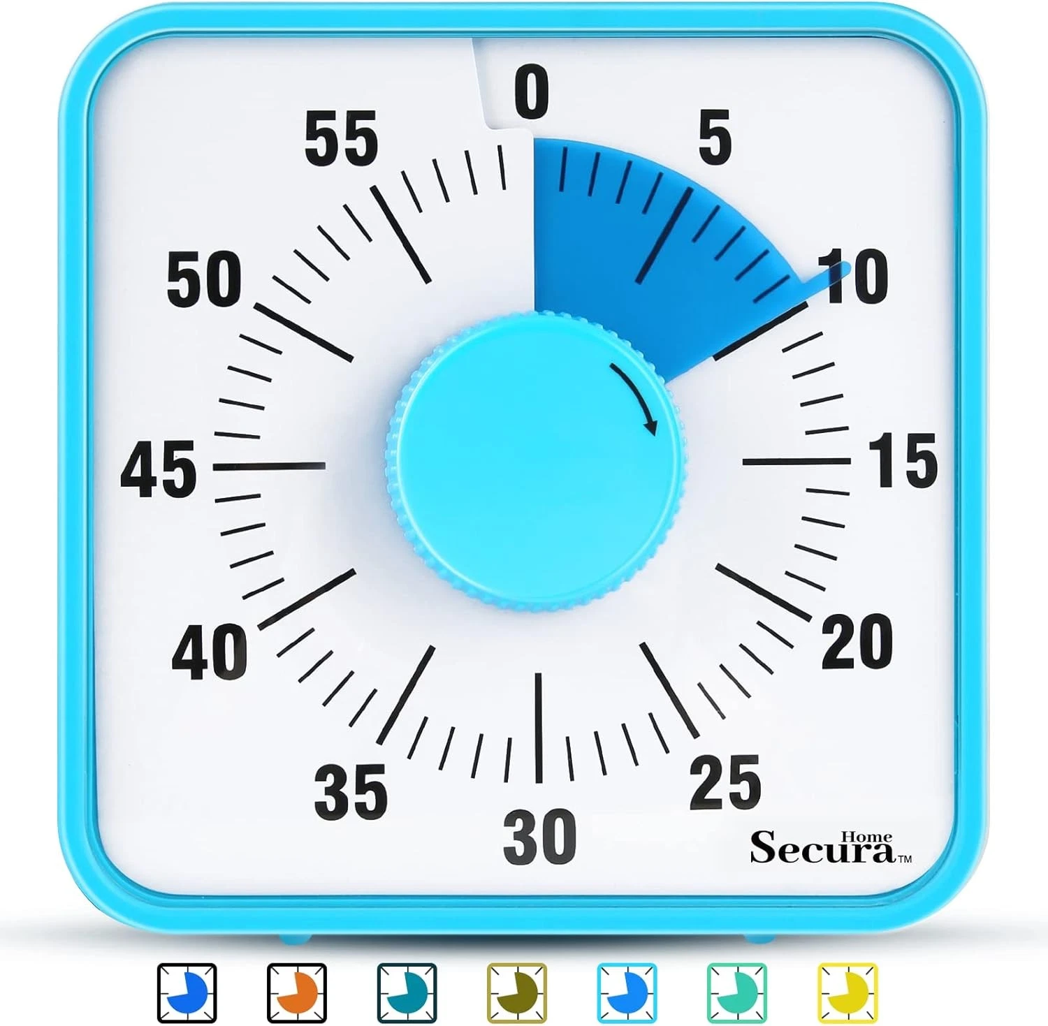 60-Minute Visual Timer, 7.5 Inch Oversize Countdown Timer Regular, Sky Blue