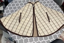 Vintage Cream Plaid Astro Wool Shawl Cape One Size Zipper Closure