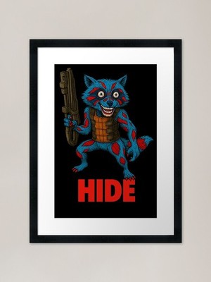 HIDE hey Live Waschbär gerahmte Kunst gerahmtes Wandbild Poster Leinwanddruck Bild