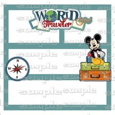 Disney World Traveler v overlay 12 x 12 with Scrapbook Paper Pieces, Die cuts