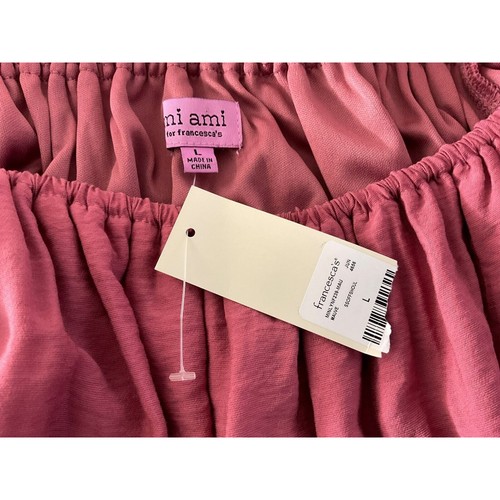 Mi Ami for Francesca's Women's Large Pink Dress Puff Sleeve Elastic Waist New - Picture 8 of 13