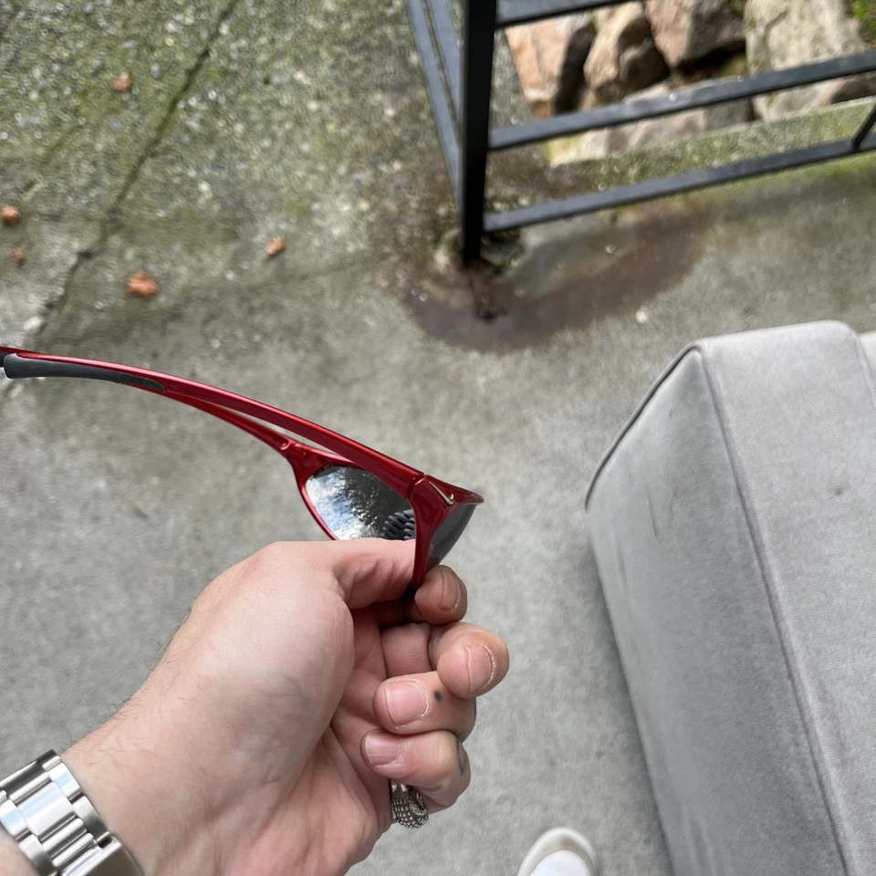 Gafas de sol deportivas vintage Nike Y2K Japón marco rojo raras Foto 4 de 4