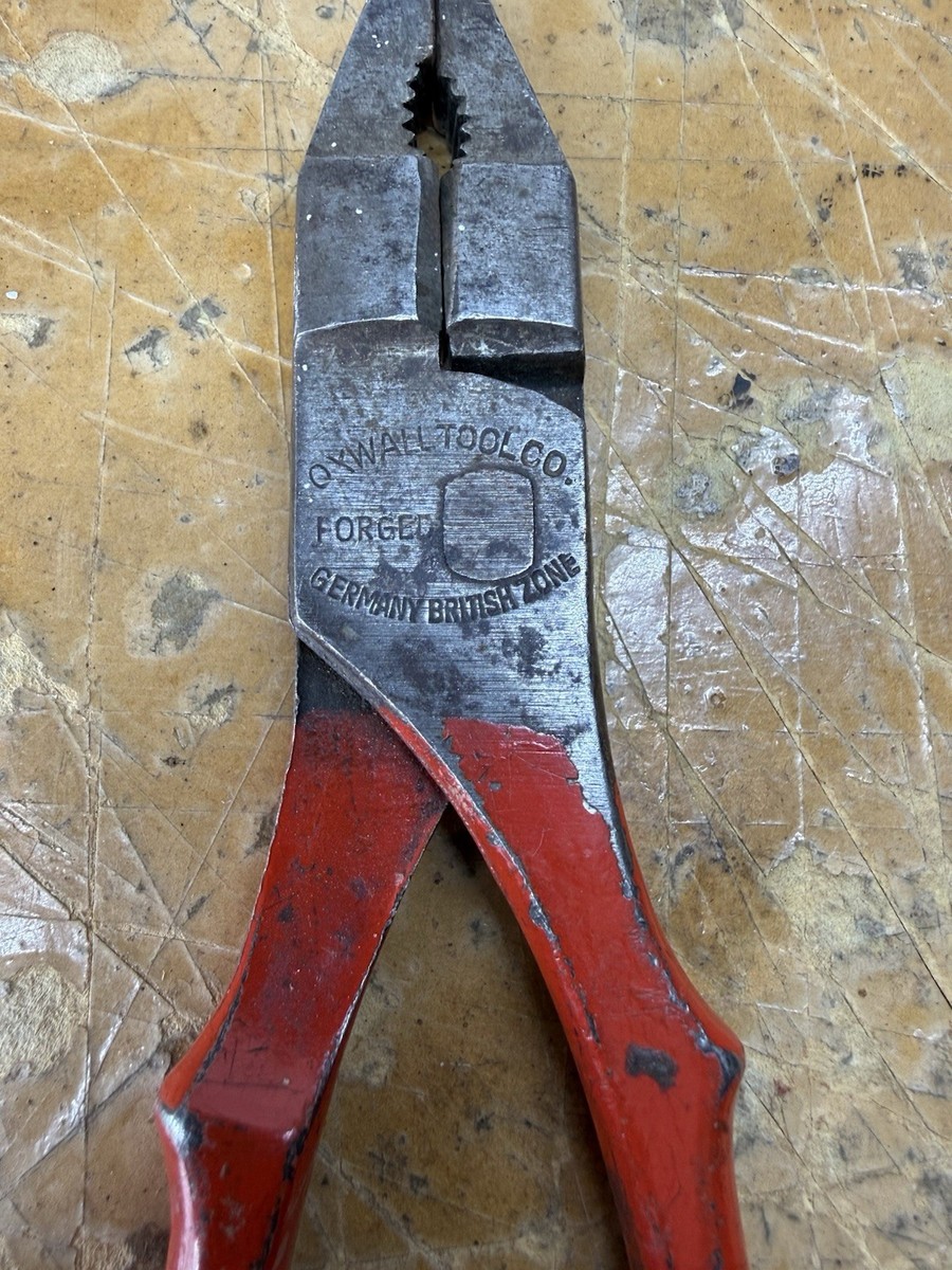 Vintage Oxwall Tool Co Pliers Germany British Zone Forged Red