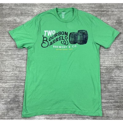 Chaps T-Shirt Mens Small Green Two Bourbon Barrels Brewery Graphic Crew Neck Tee