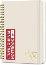 Lined Spiral Journal Notebook for Women  Men, 140 Pages, College Ruled Hardcove