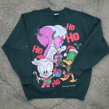 Sudadera vintage 1993 Tiny Toons Looney Tunes Navidad defectos
