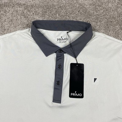 Primo Classic Polo Onyx White Grey Golf Shirt Mens 3XL NWT New