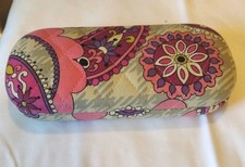Vera Bradley Quilted Glasses Clamshell Hard Case Gray, Pinks Purples Cute