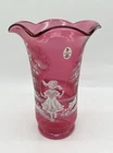 Fenton Cranberry Mary Gregory 8” VASE 100 Years Limited Edition 1085/1850 🔥🔥🔥