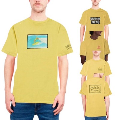 Captain Fin Herren T-Shirts Kurzarm Grafikdruck Sommer Baumwolle Gelb Oberteil