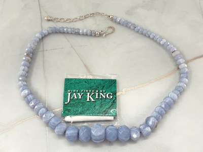 #ad Jay King DTR Blue Lace Stone Graduated Bead Necklace Sterling Silver HSN Box 925 $71.24