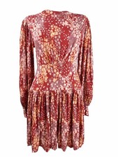 Free People Women's Heartbeats Mini Dress (XS, Rust Combo)