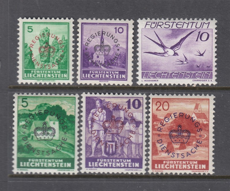 Liechtenstein Overprint Issue (Mint Hinged) Nice