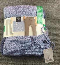 Felina Ladies 2-Pack Lounge Pants Set PATRIOT BLUE LEOPARD LARGE NWT