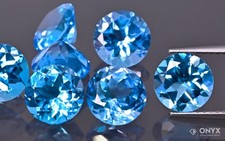 Topas Schweizer Blau facettiert rund 8 mm