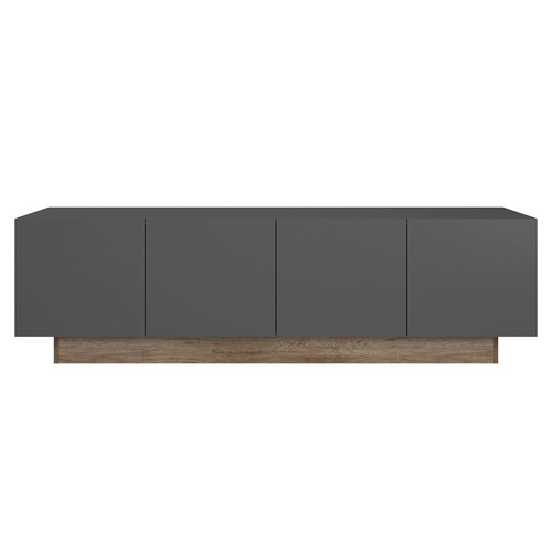 Mueble de TV Opec para Sala Estilo Moderno en color Gris y Roble con 4 puertas M - Imagen 3 de 7