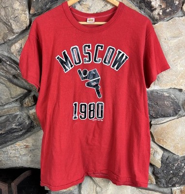Vtg 1980 Summer Olympic Games Mockba Shirt Size XL Moscow Russell Athletic 80s