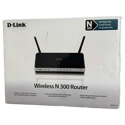 D-Link DIR-615 Wireless N 300 Router 4 LAN Ports File Sharing Brand New!