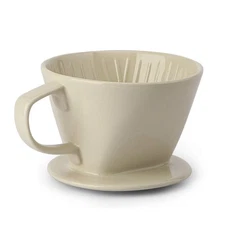 White Coffee Dripper, Ceramic Filter Size 02, Manual Pour Over Dripper for Ho